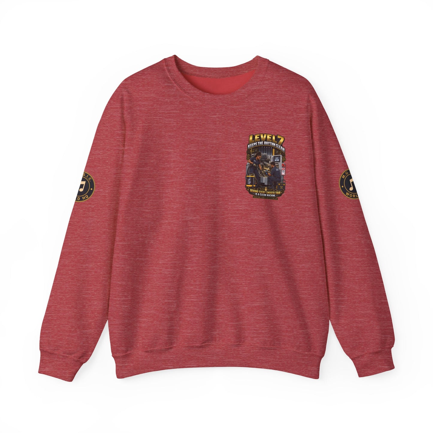 Postal Music - Level 7 Keeps the Rhythm Clean - Heavyweight Crewneck Sweatshirt