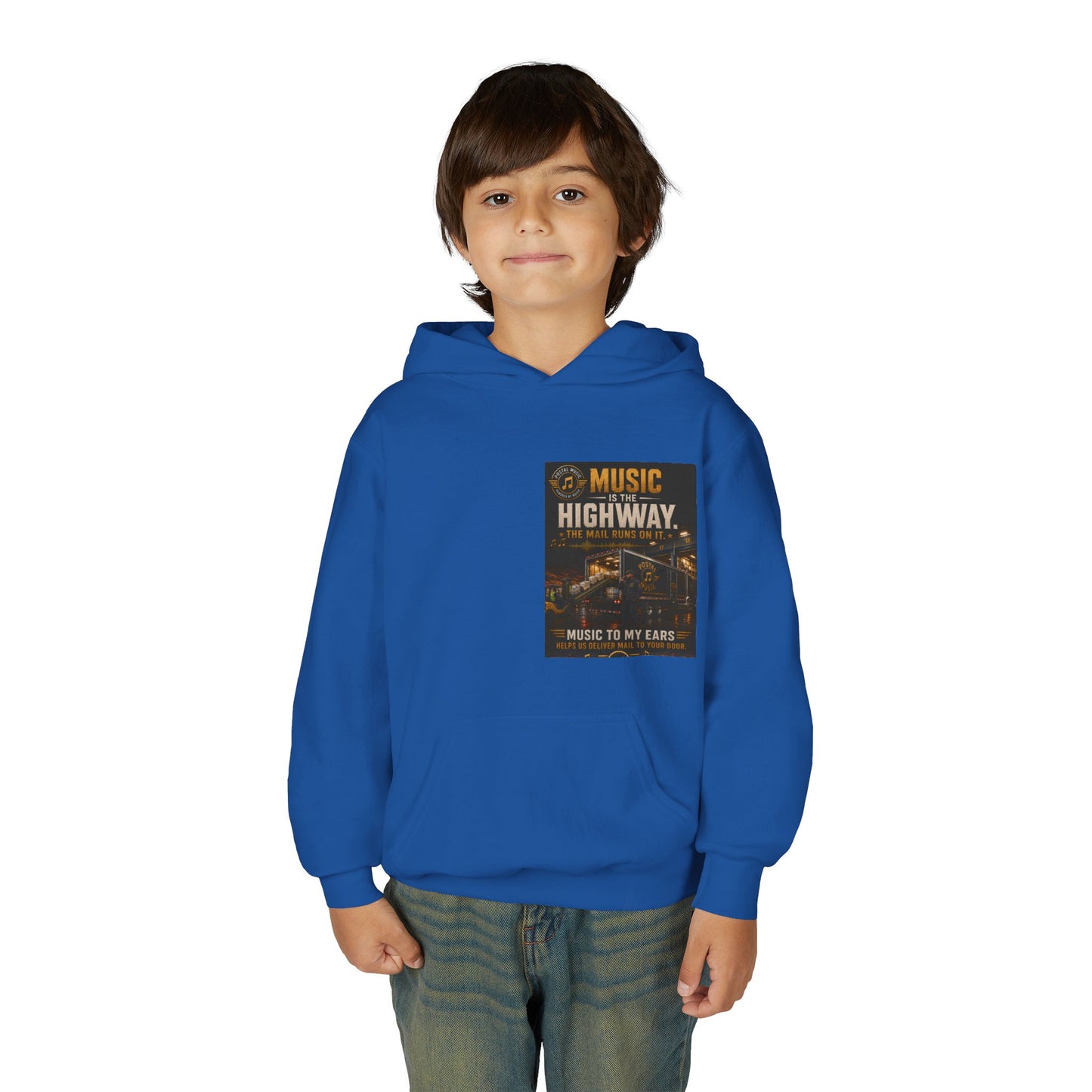 Postal Music — Music Is the Highway — Youth Hoodie