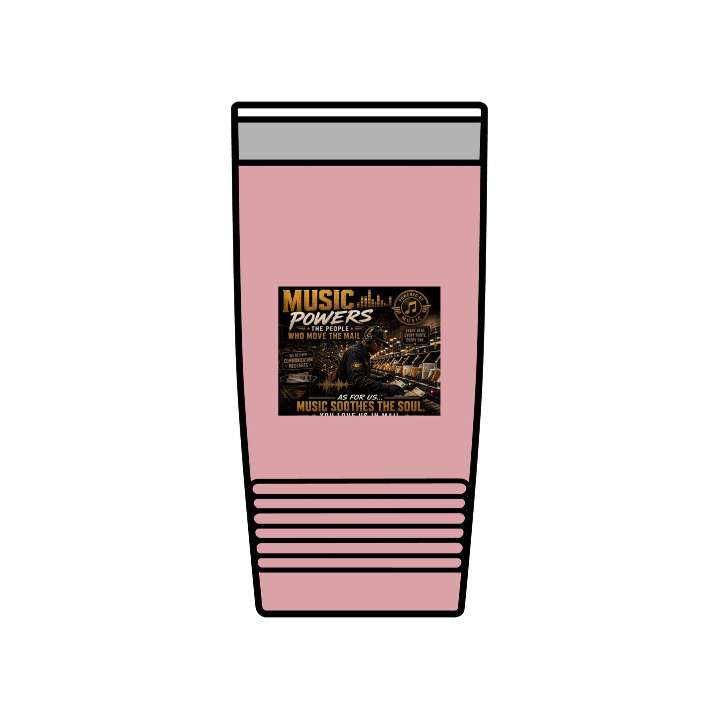 Postal Music — Music Powers the People — Insulated Tumbler 20oz