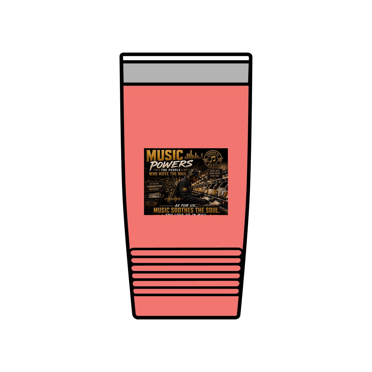 Postal Music — Music Powers the People — Insulated Tumbler 20oz