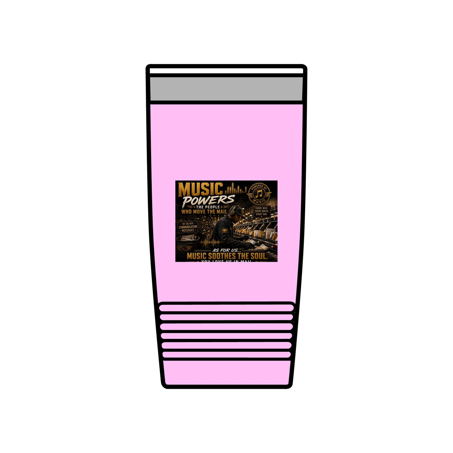 Postal Music — Music Powers the People — Insulated Tumbler 20oz