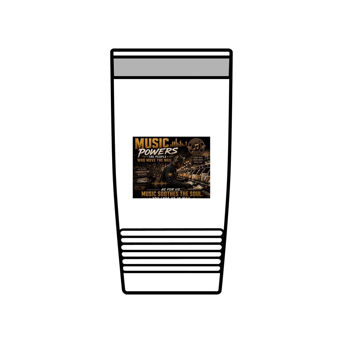 Postal Music — Music Powers the People — Insulated Tumbler 20oz