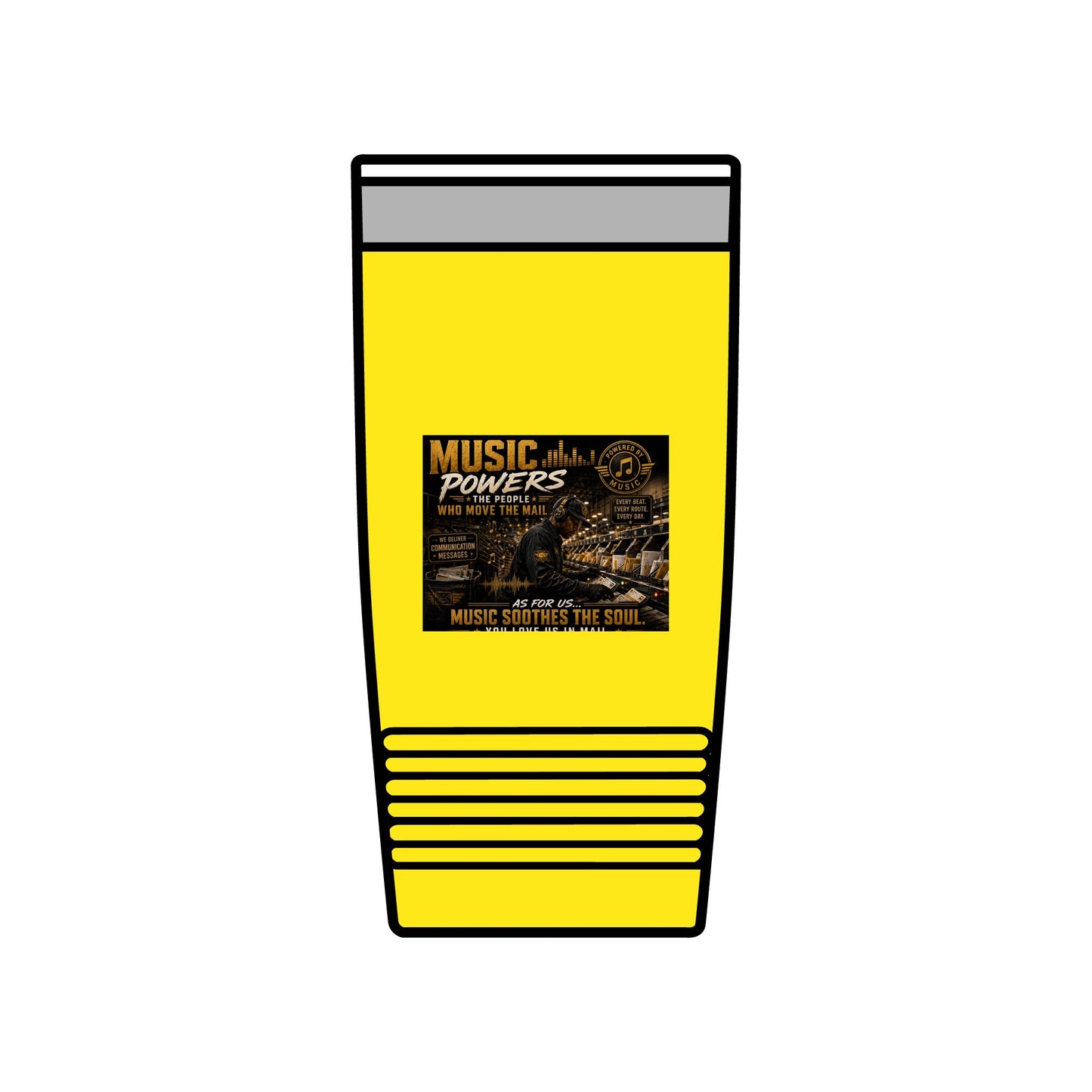 Postal Music — Music Powers the People — Insulated Tumbler 20oz
