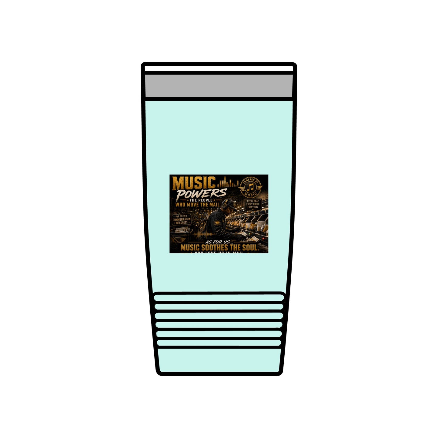 Postal Music — Music Powers the People — Insulated Tumbler 20oz