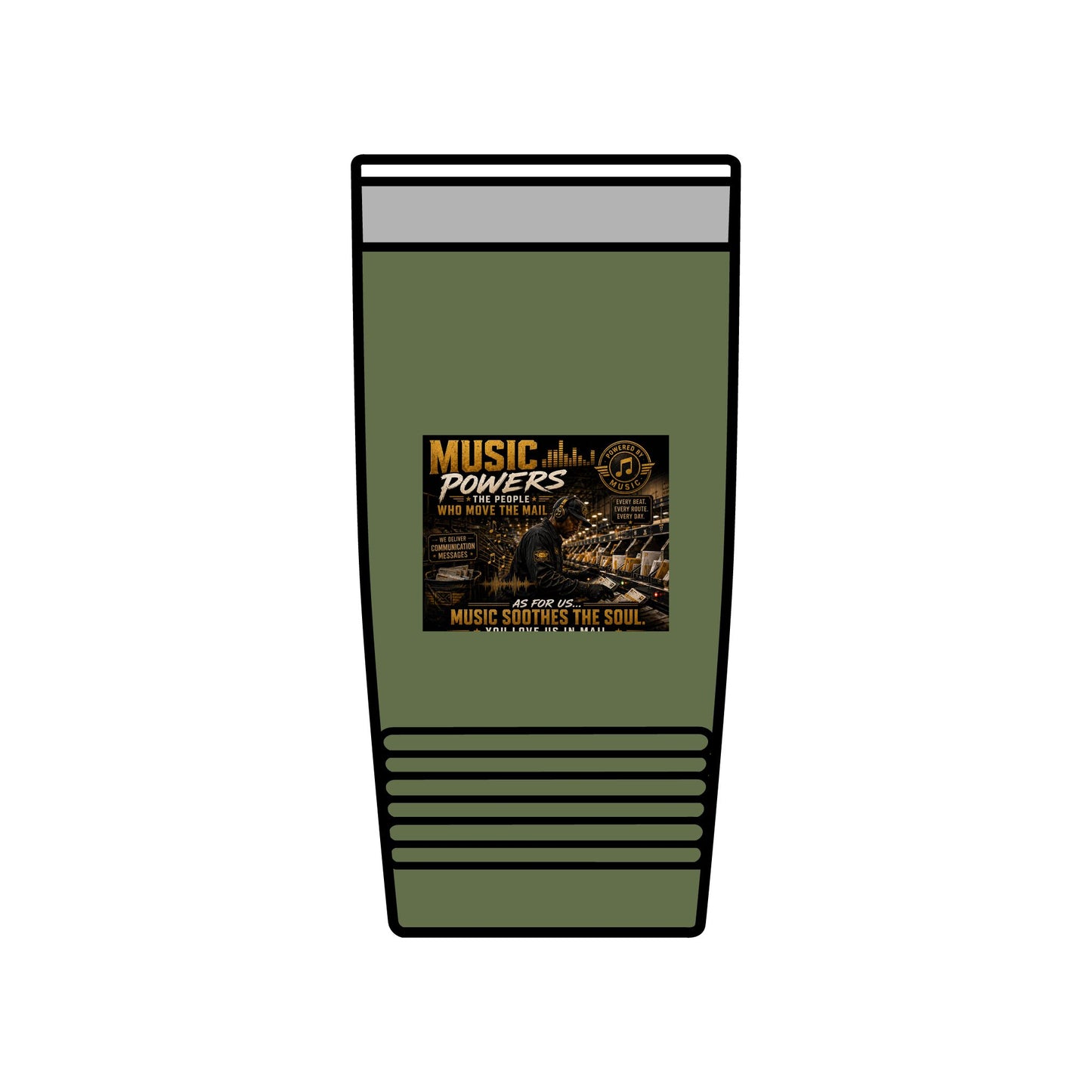 Postal Music — Music Powers the People — Insulated Tumbler 20oz