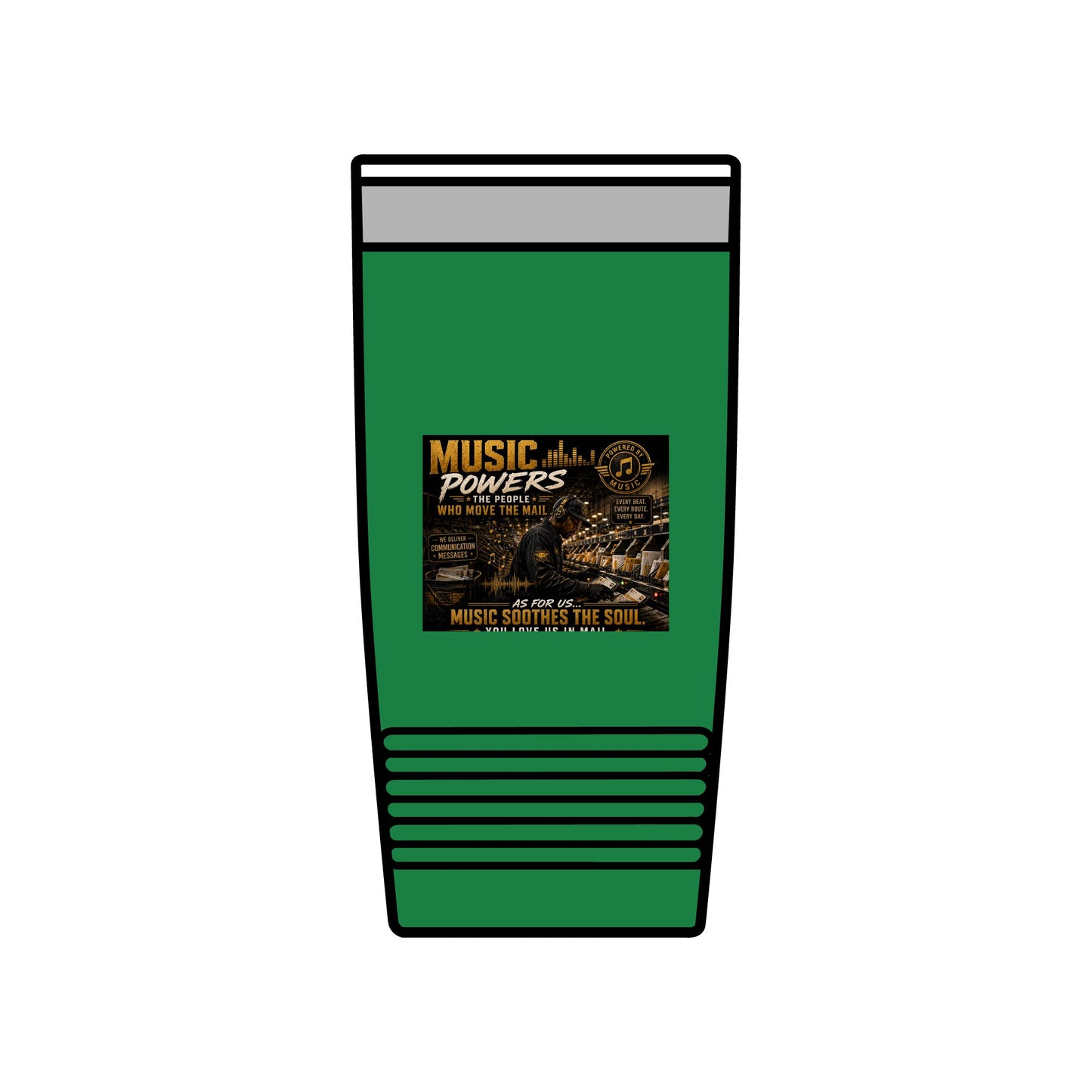 Postal Music — Music Powers the People — Insulated Tumbler 20oz