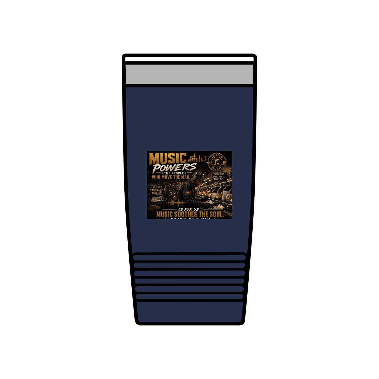 Postal Music — Music Powers the People — Insulated Tumbler 20oz