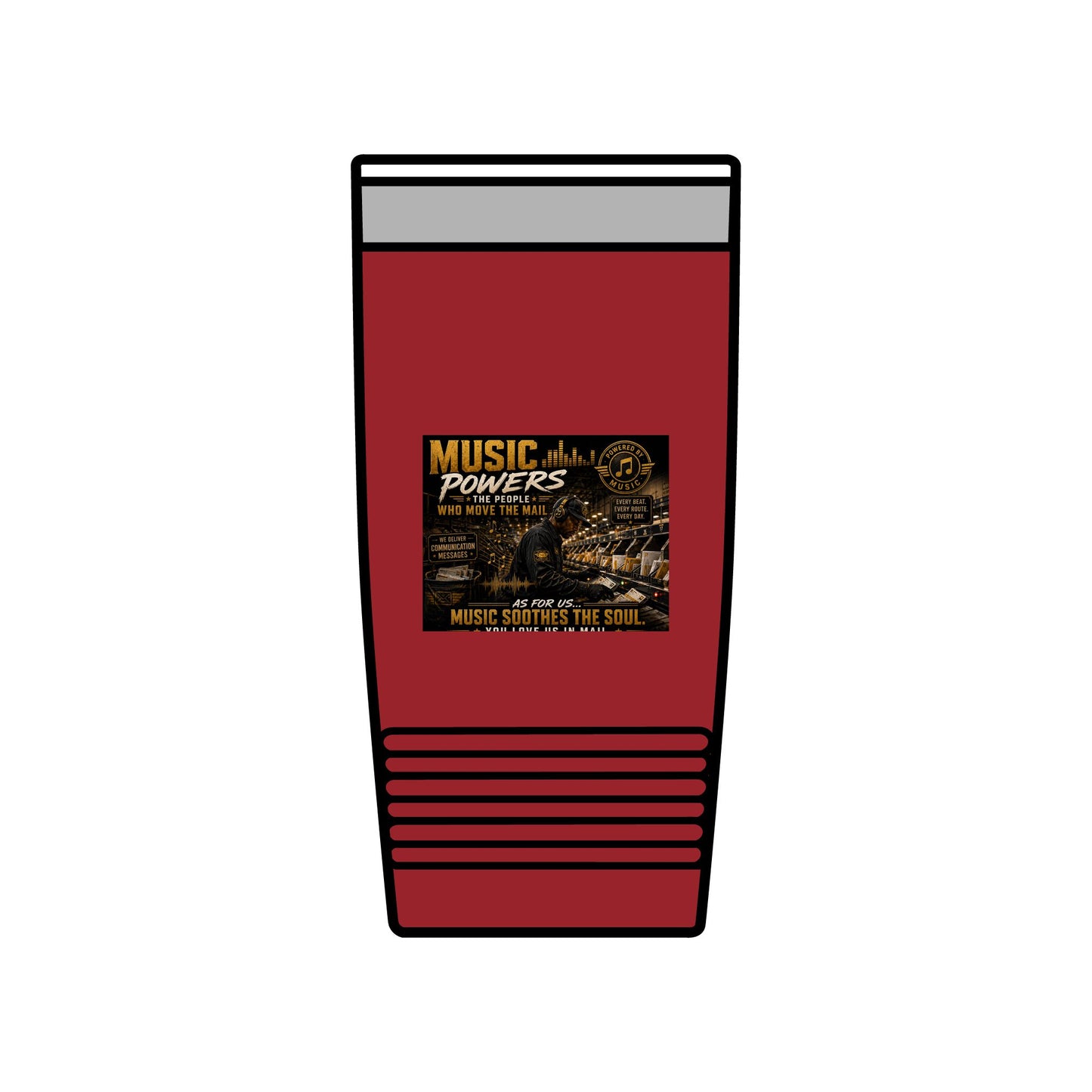 Postal Music — Music Powers the People — Insulated Tumbler 20oz