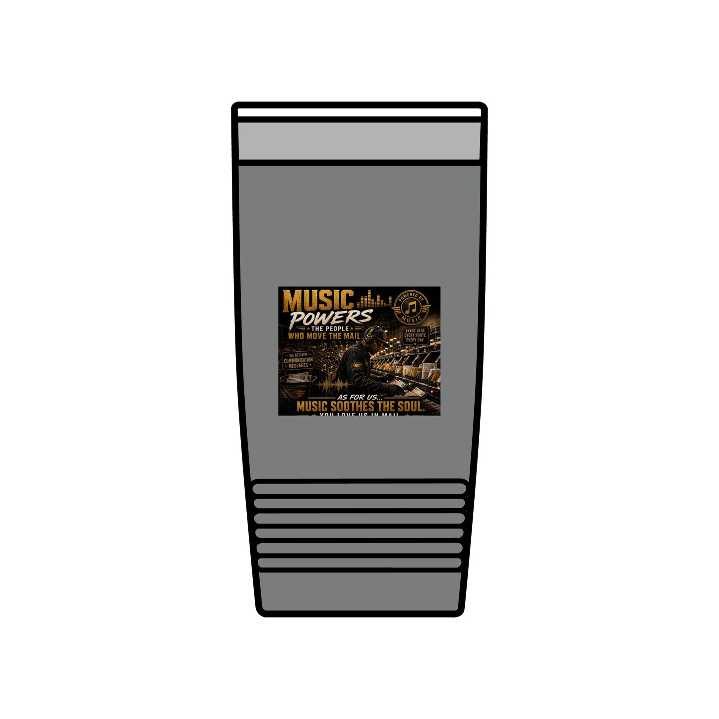 Postal Music — Music Powers the People — Insulated Tumbler 20oz