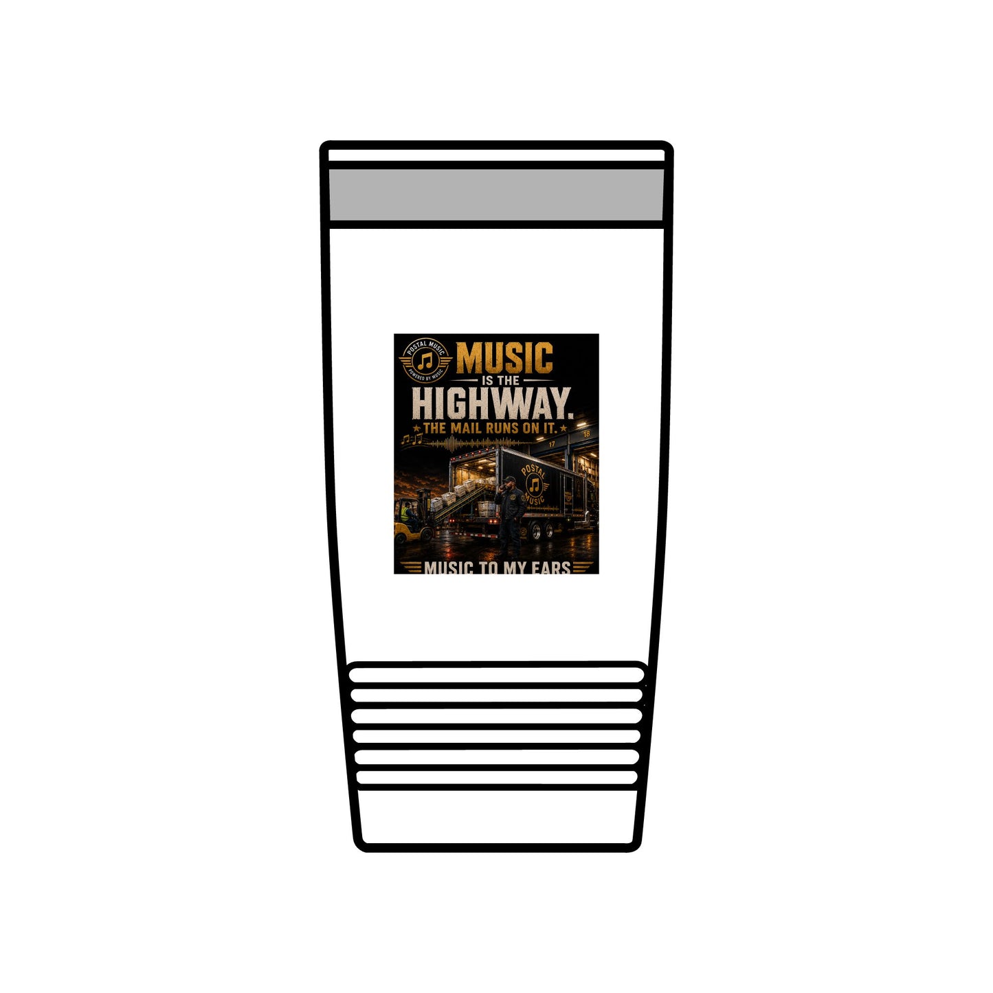 Postal Music — Music Is the Highway — Insulated Tumbler 20oz