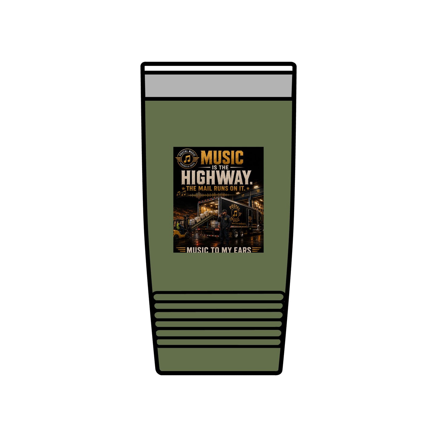Postal Music — Music Is the Highway — Insulated Tumbler 20oz