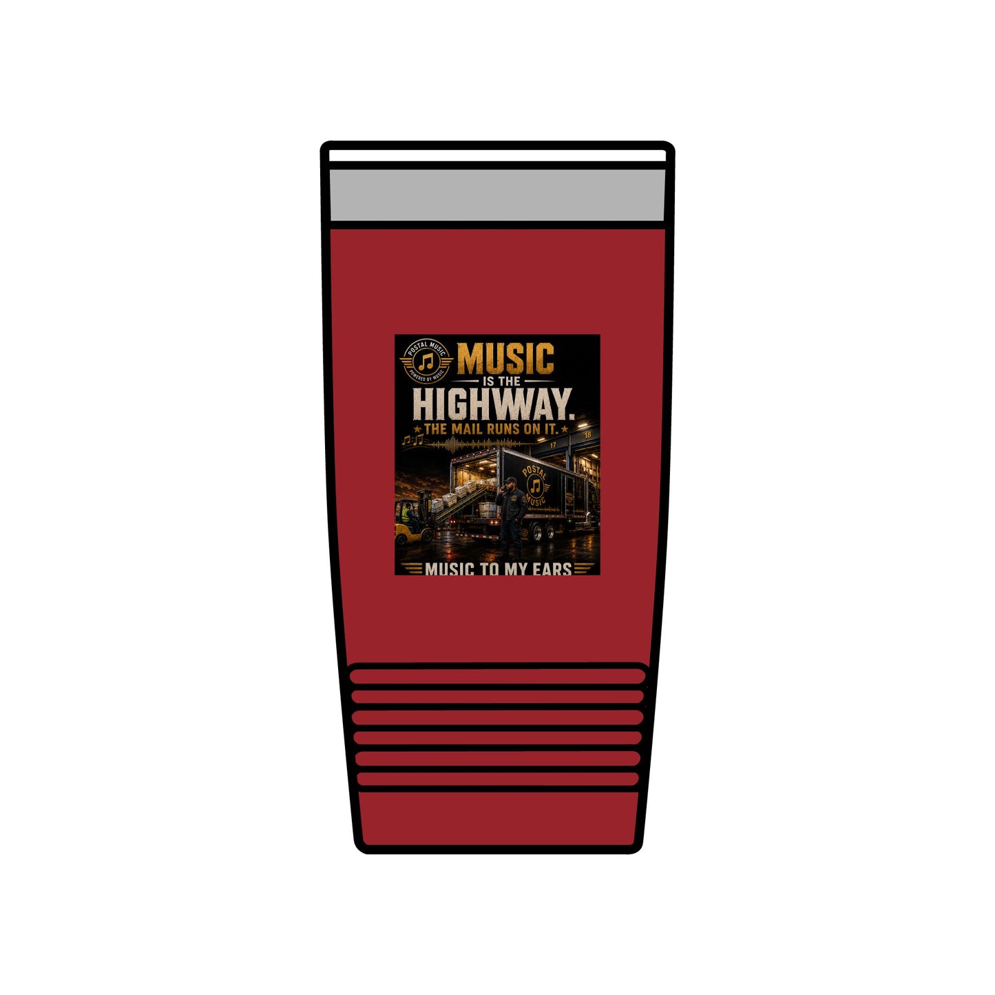 Postal Music — Music Is the Highway — Insulated Tumbler 20oz