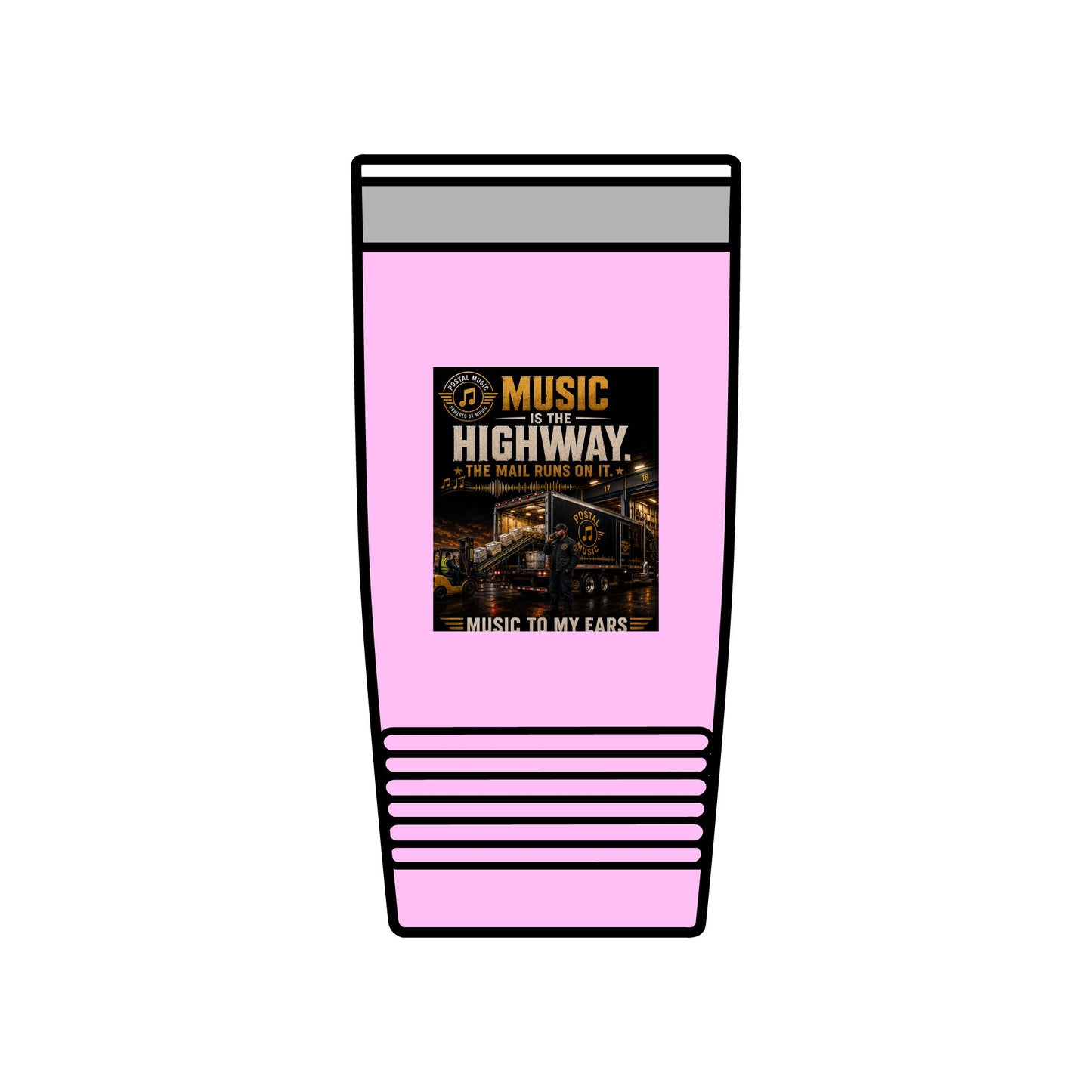 Postal Music — Music Is the Highway — Insulated Tumbler 20oz