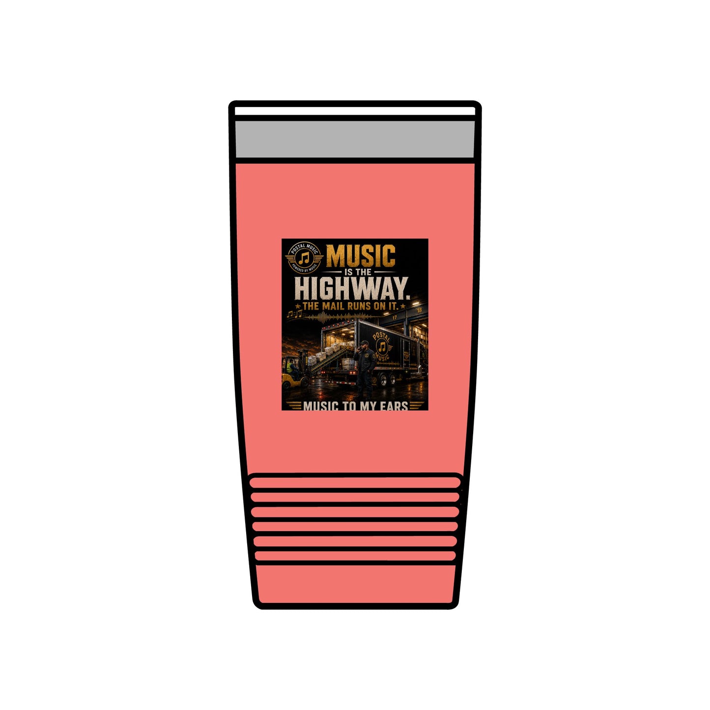 Postal Music — Music Is the Highway — Insulated Tumbler 20oz