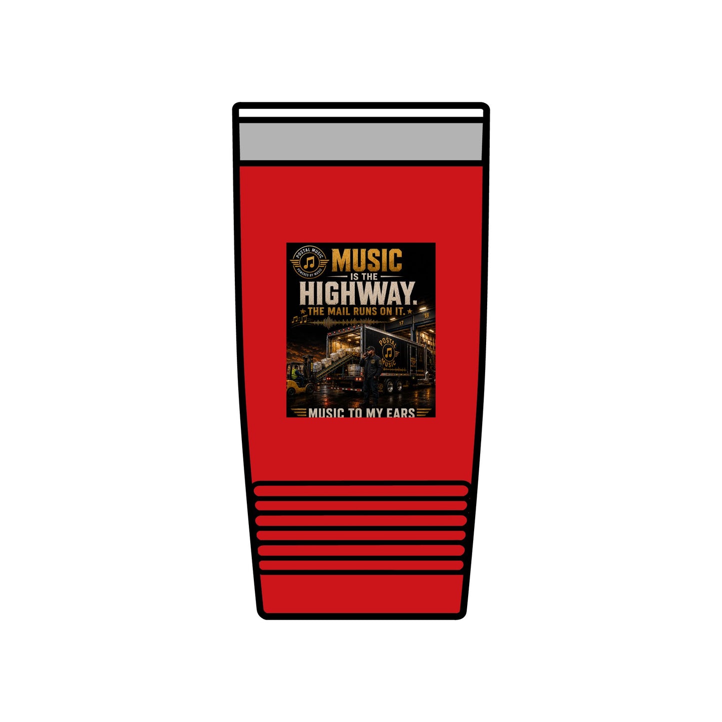 Postal Music — Music Is the Highway — Insulated Tumbler 20oz