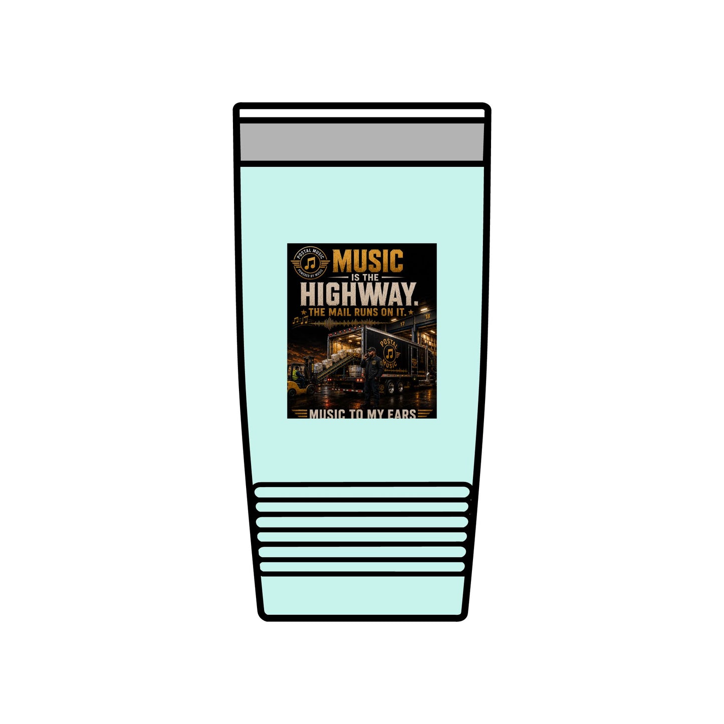 Postal Music — Music Is the Highway — Insulated Tumbler 20oz