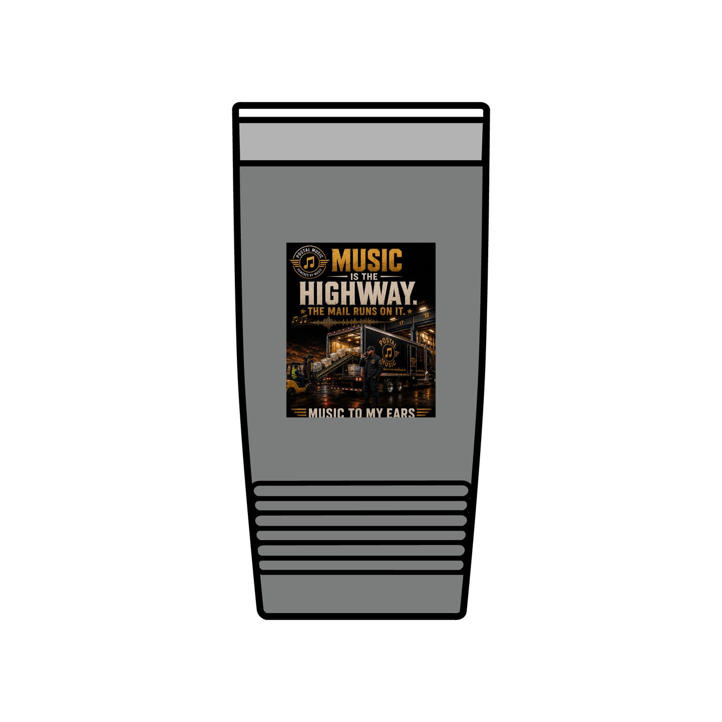 Postal Music — Music Is the Highway — Insulated Tumbler 20oz
