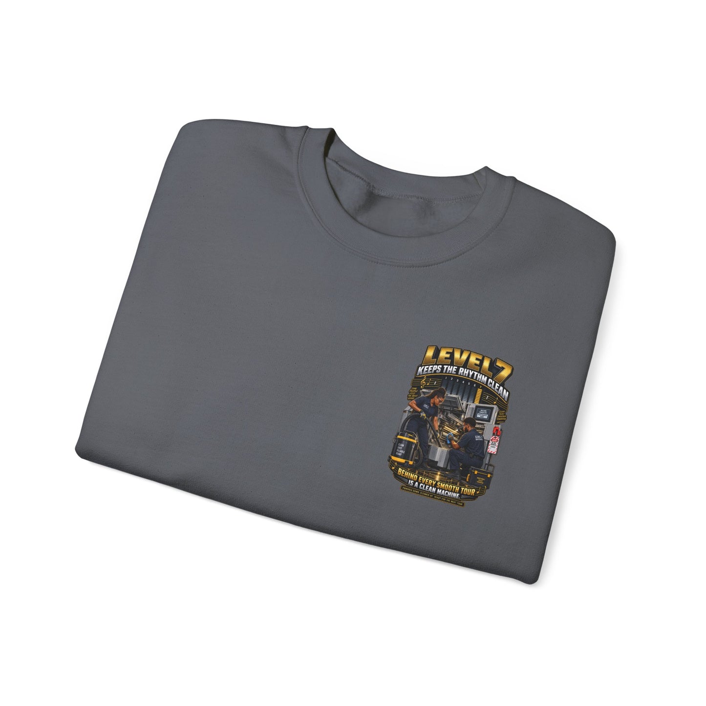Postal Music - Level 7 Keeps the Rhythm Clean - Heavyweight Crewneck Sweatshirt
