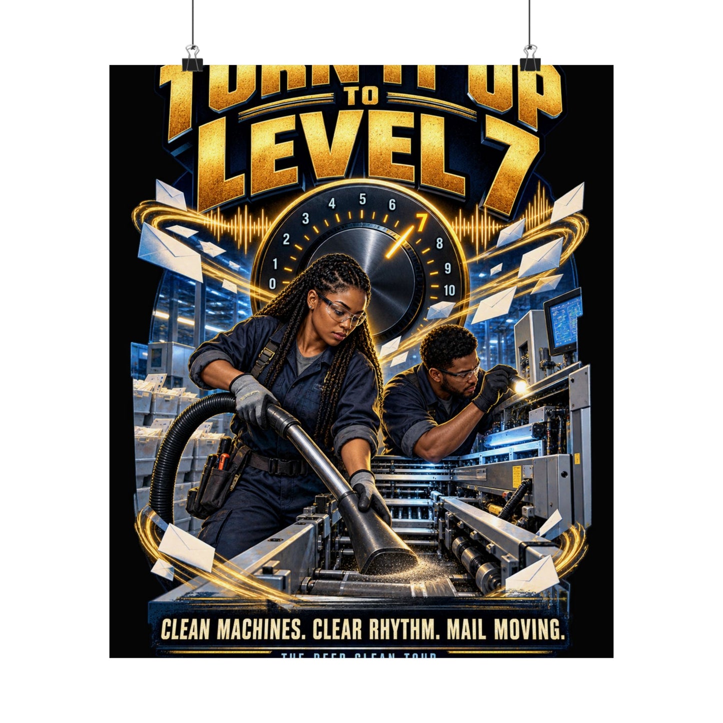 Postal Music - Turn It Up to Level 7 - Premium Matte Poster