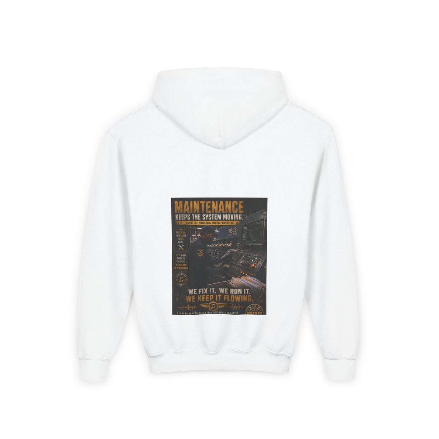 Postal Music — Maintenance Keeps the System Moving — Youth Hoodie