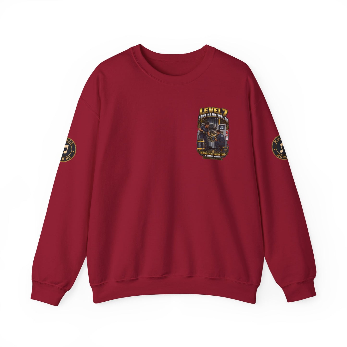 Postal Music - Level 7 Keeps the Rhythm Clean - Heavyweight Crewneck Sweatshirt