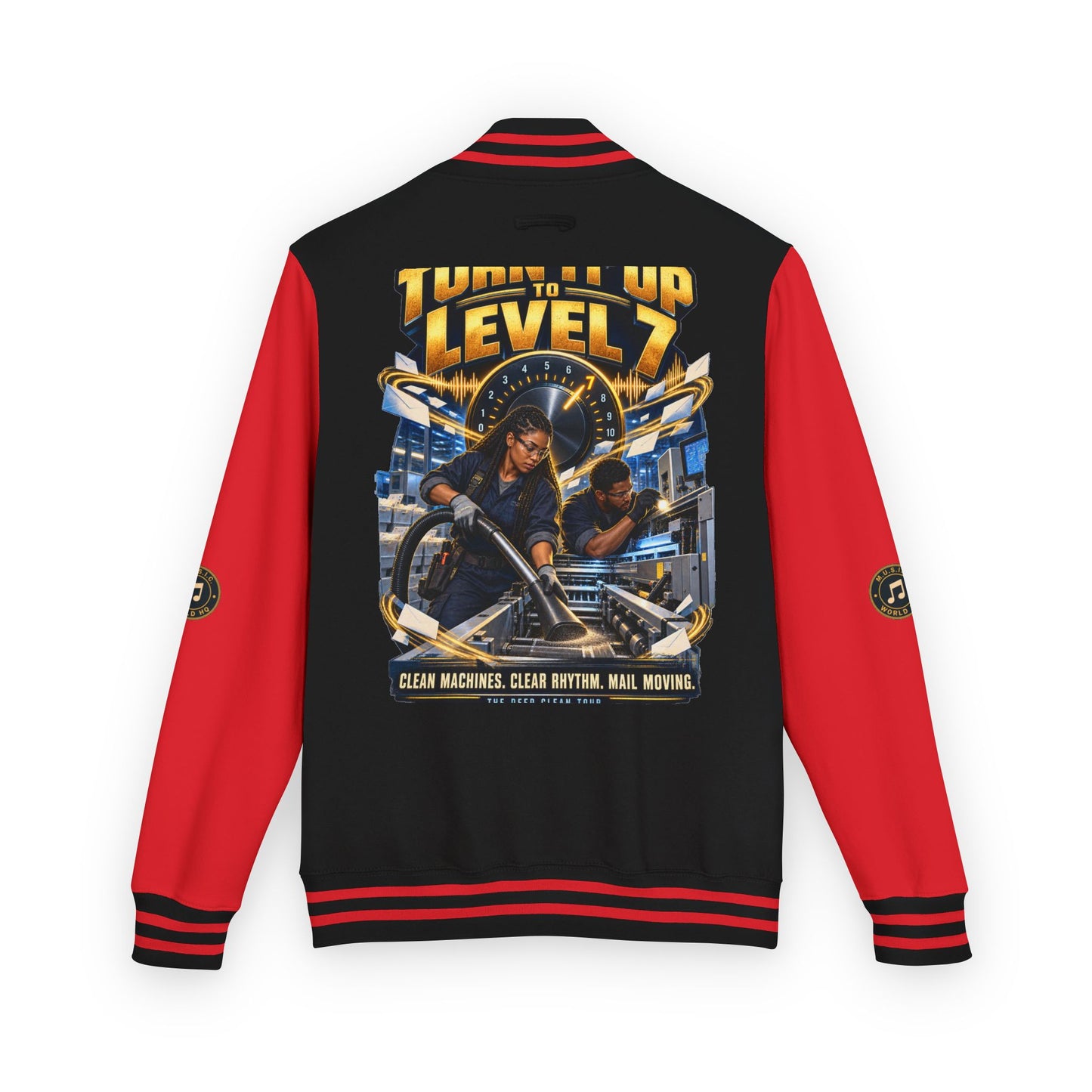 Postal Music - Turn It Up to Level 7 - Heavyweight Letterman Jacket