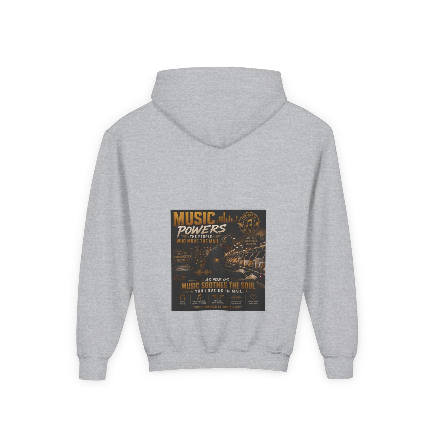 Postal Music — Music Powers the People — Youth Hoodie