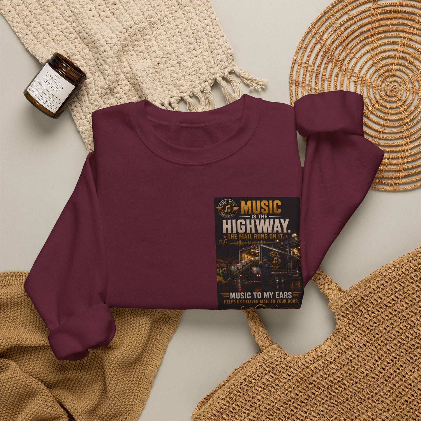 Postal Music — Music Is the Highway — Core Crewneck Sweatshirt
