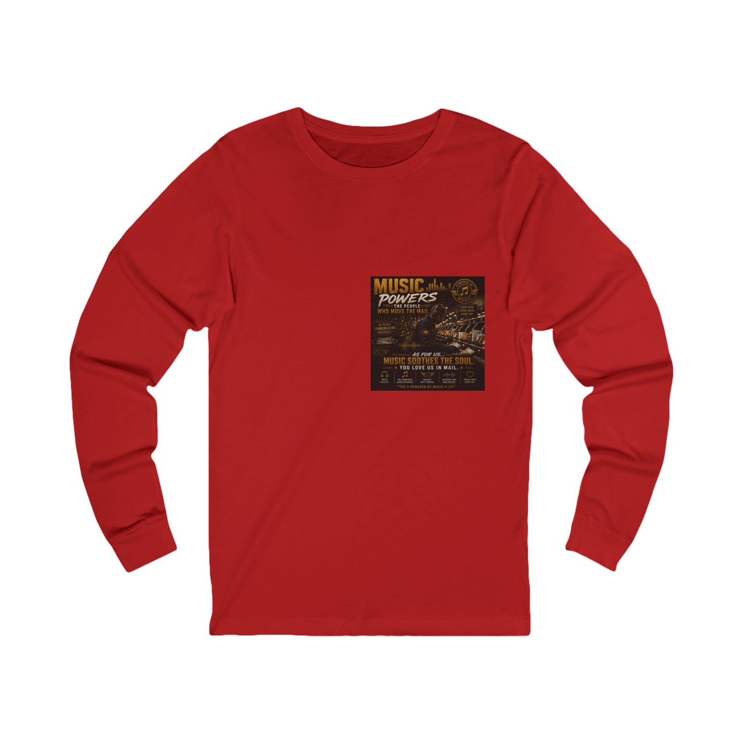 Postal Music — Music Powers the People — Long-Sleeve T-Shirt