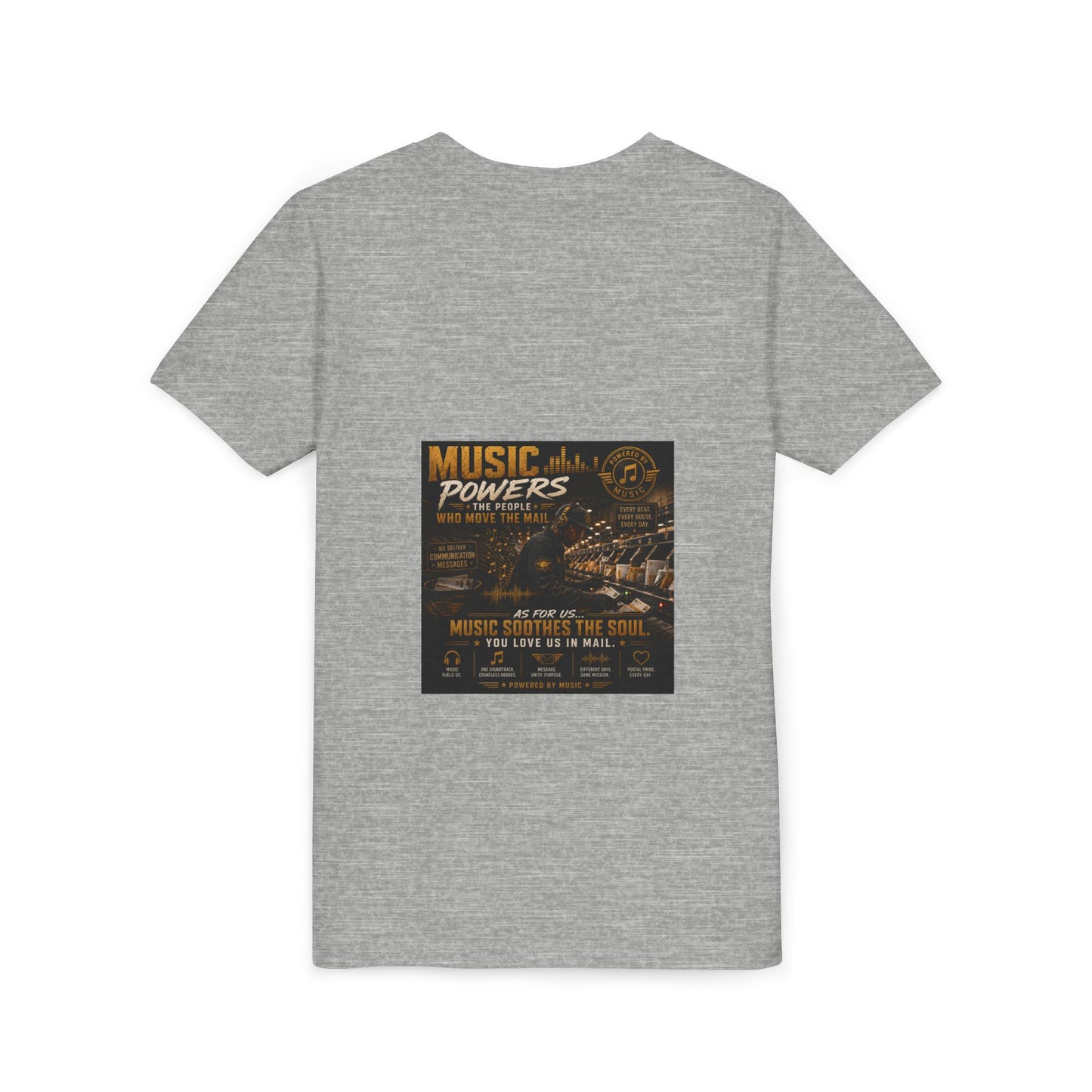 Postal Music — Music Powers the People — Youth T-Shirt