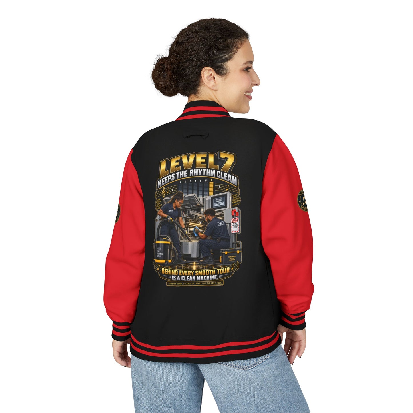 Postal Music - Level 7 Keeps the Rhythm Clean - Heavyweight Letterman Jacket