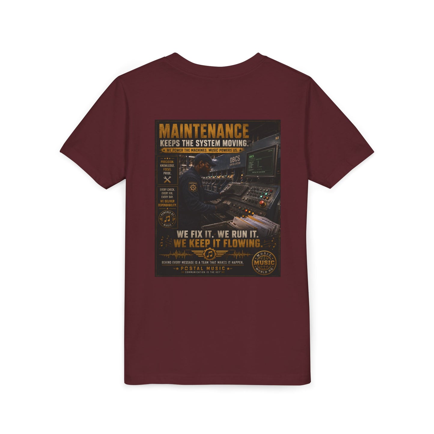 Postal Music — Maintenance Keeps the System Moving — Youth T-Shirt