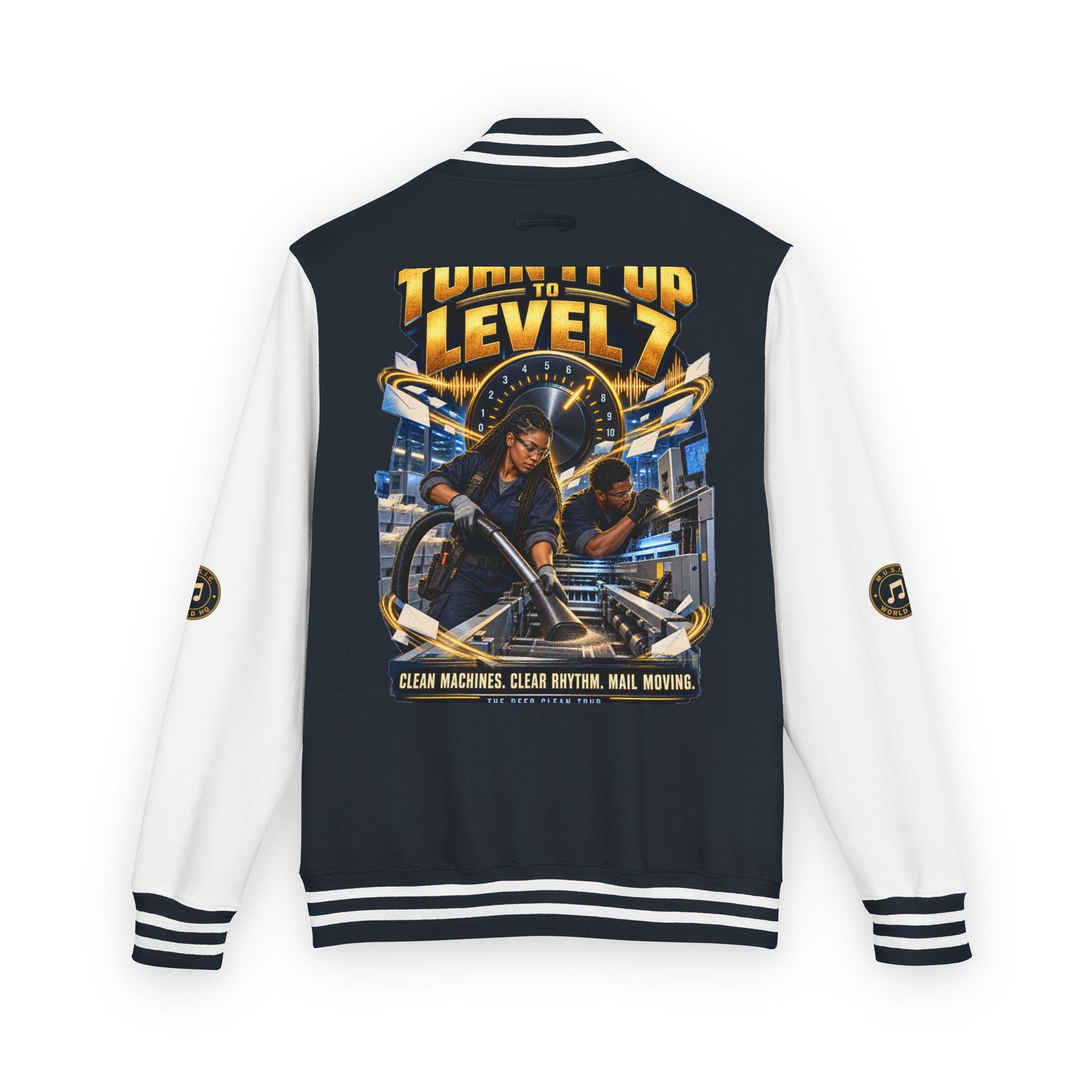 Postal Music - Turn It Up to Level 7 - Heavyweight Letterman Jacket