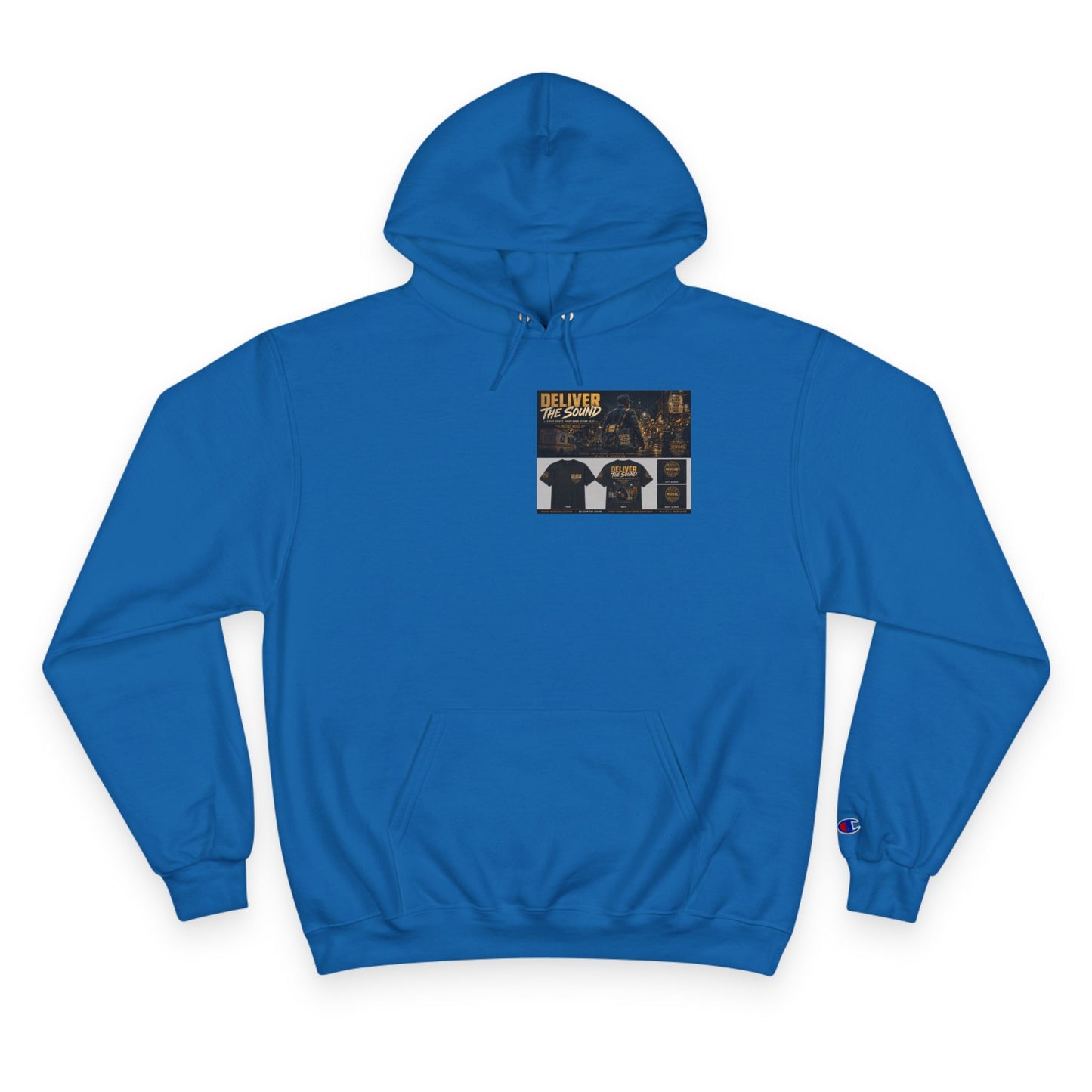 Postal Music — Deliver the Sound — Champion Premium Hoodie