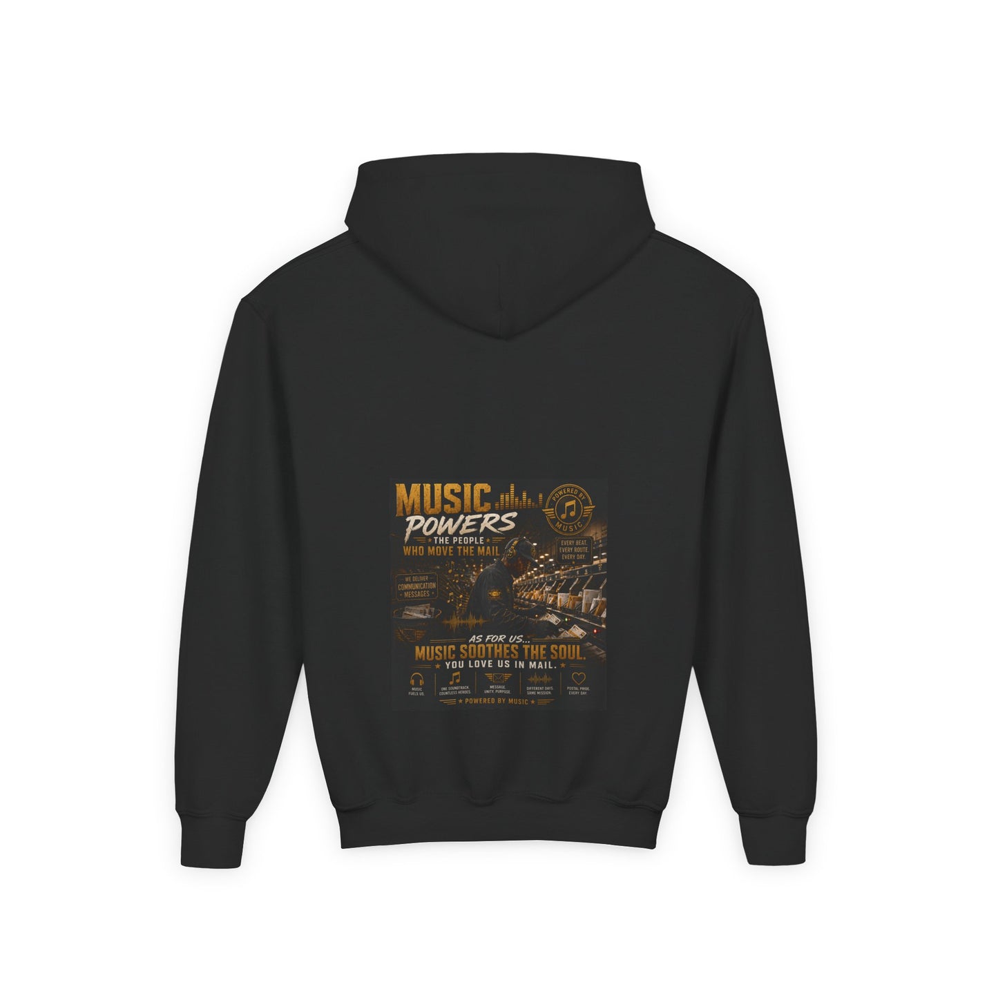Postal Music — Music Powers the People — Youth Hoodie