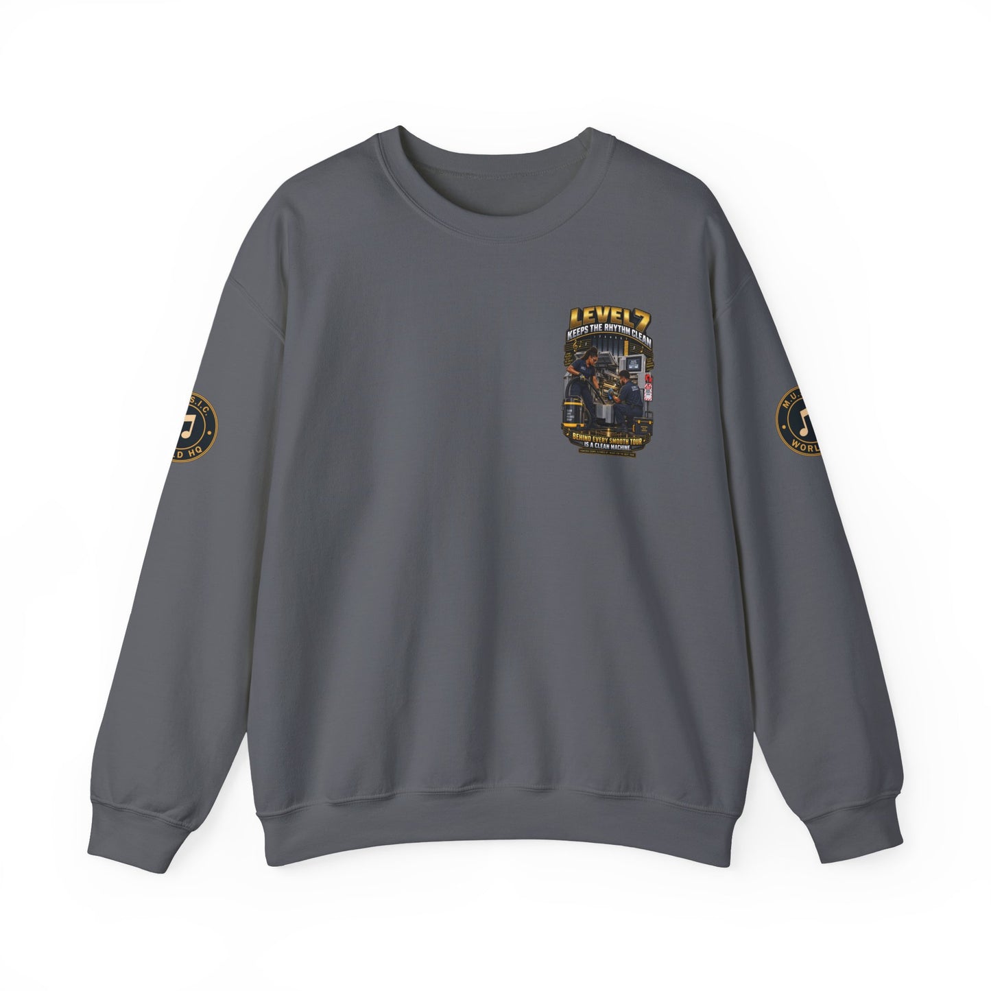 Postal Music - Level 7 Keeps the Rhythm Clean - Heavyweight Crewneck Sweatshirt