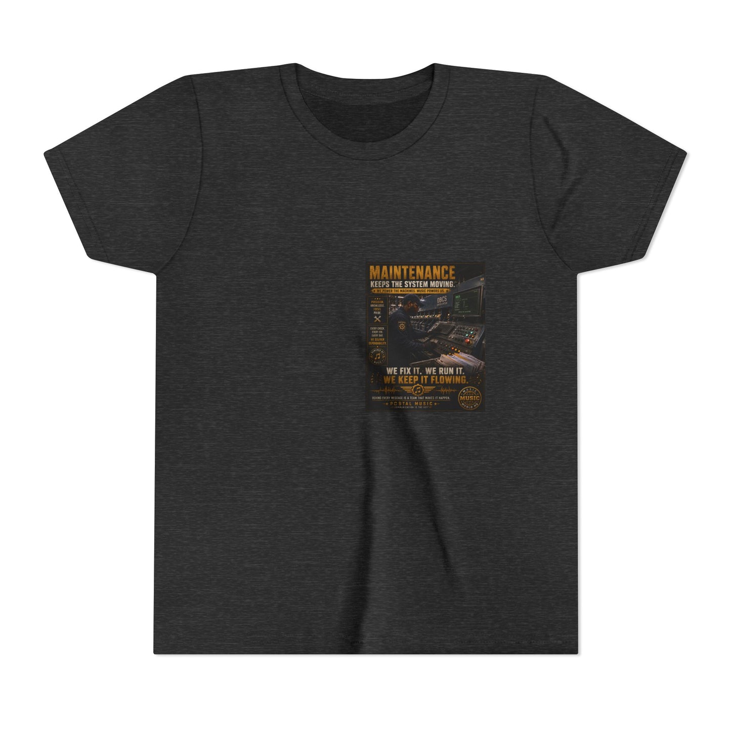 Postal Music — Maintenance Keeps the System Moving — Youth T-Shirt