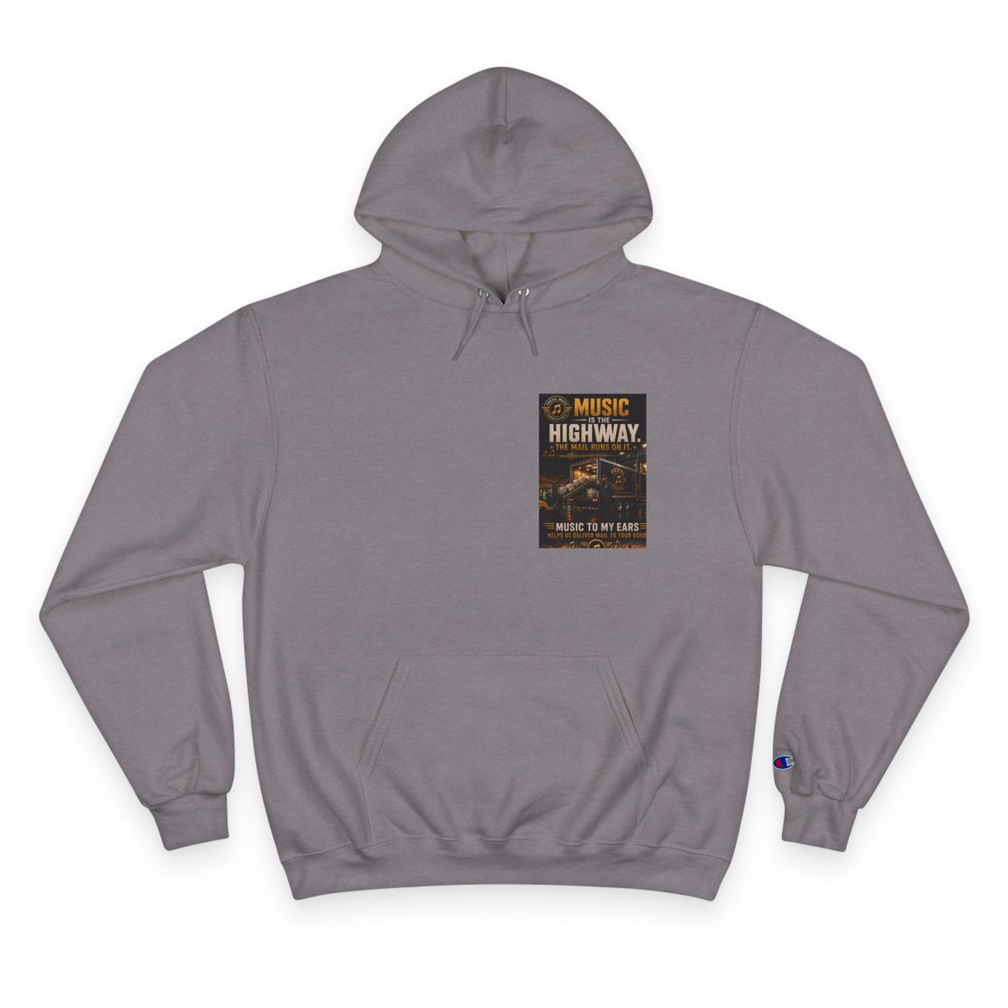 Postal Music — Music Is the Highway — Champion Premium Hoodie