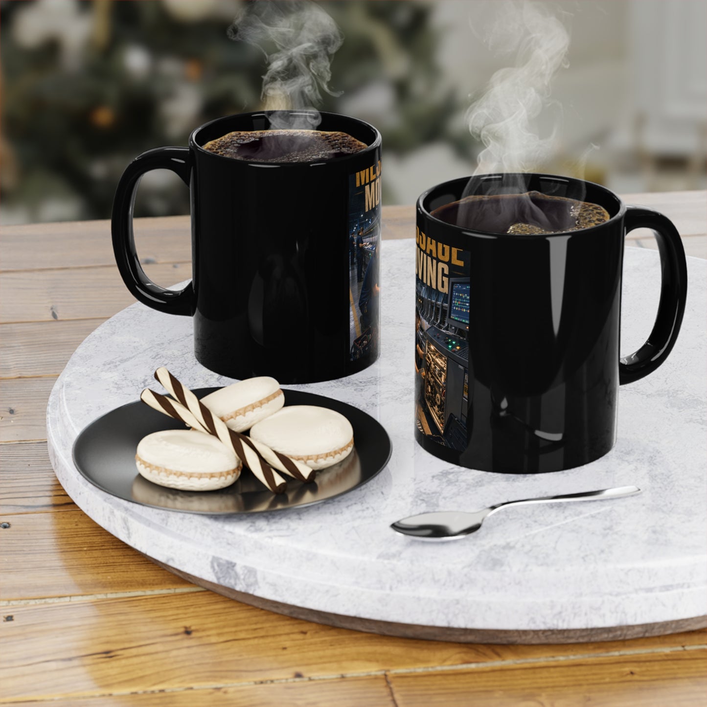 Postal Music — Keep the Message Moving — Black Coffee Mug 11oz