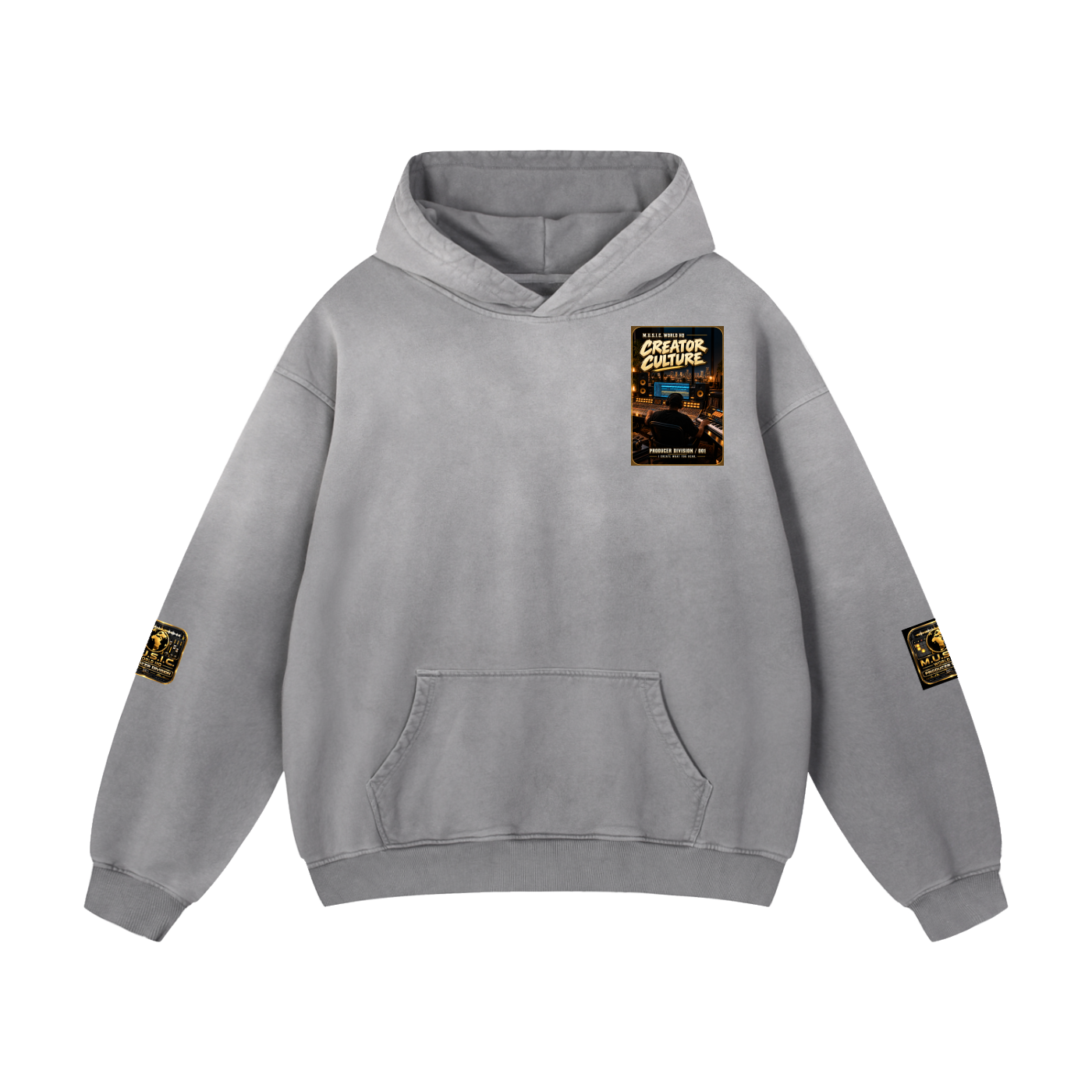 M.U.S.I.C. World HQ Creator Culture – Producer Division 001 Heavyweight Sunfade Hoodie
