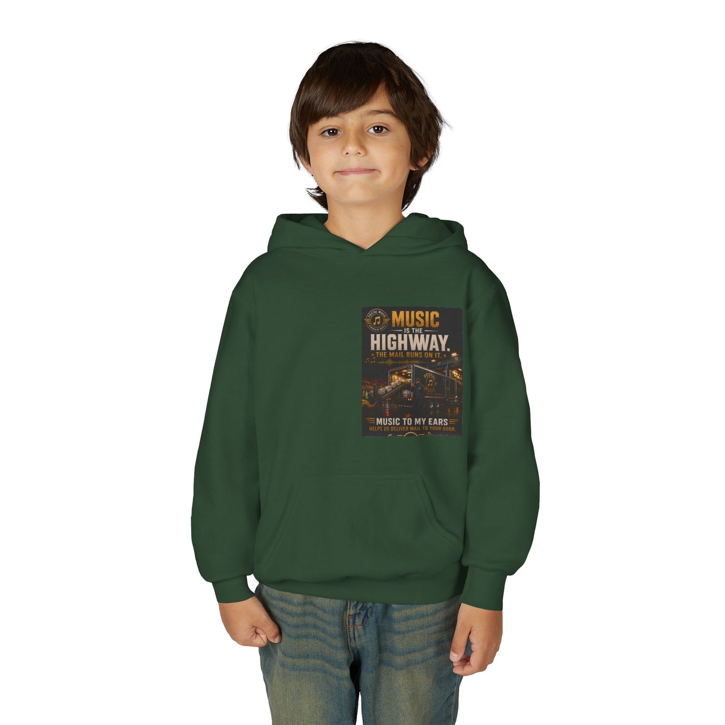Postal Music — Music Is the Highway — Youth Hoodie