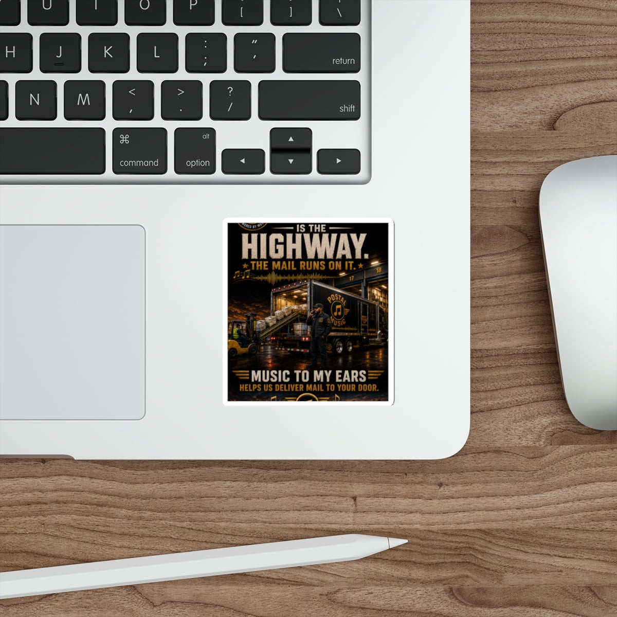 Postal Music — Music Is the Highway — Die-Cut Sticker