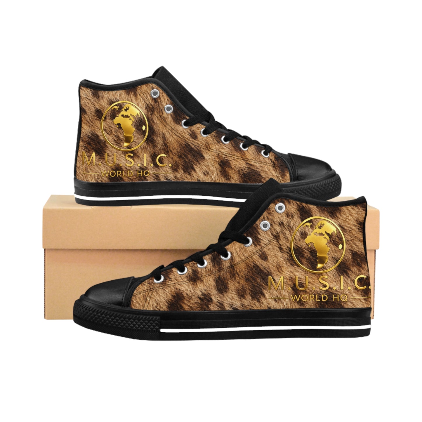 Wild by Design™ — Spotted Hyena Print High-Top Sneakers | Safari Heritage