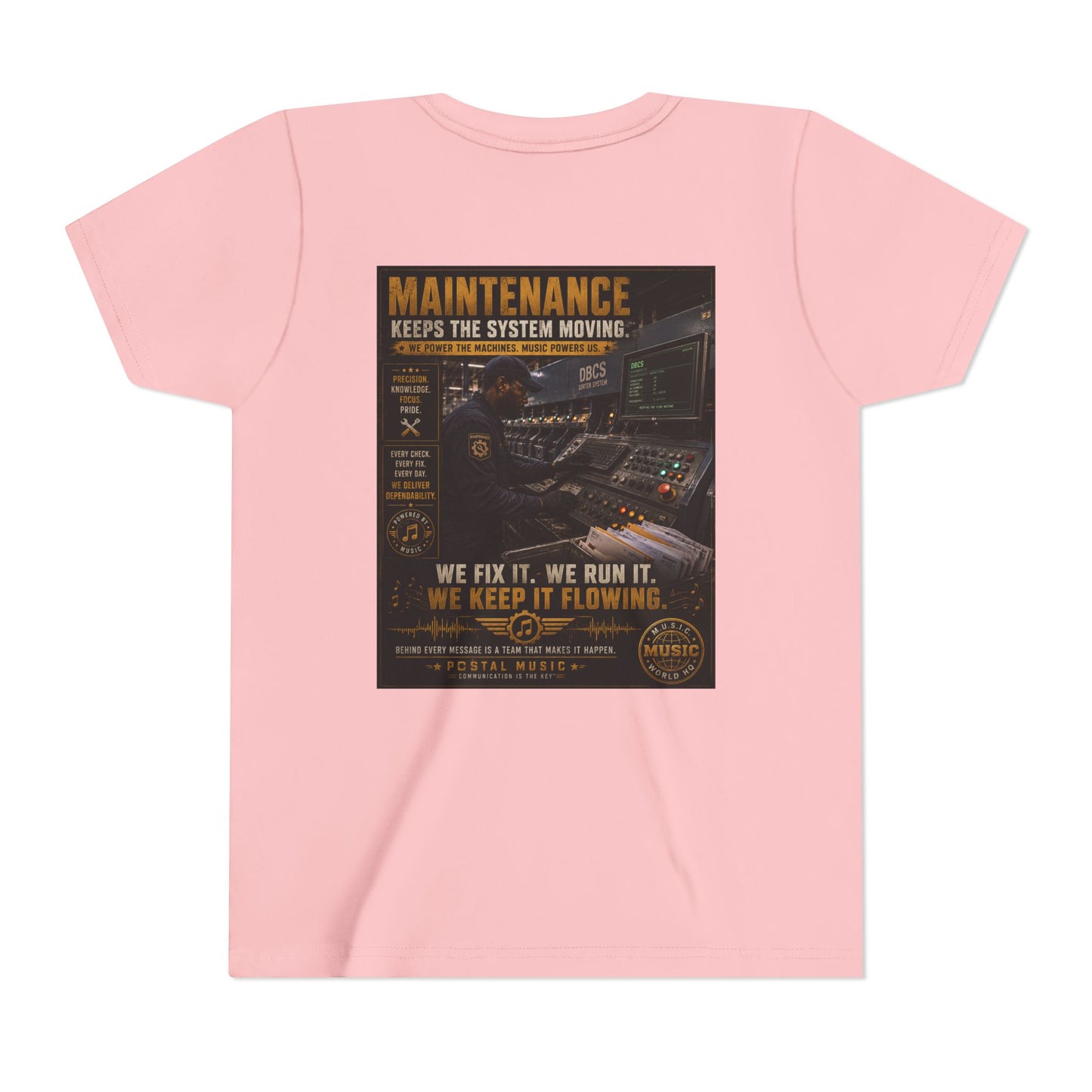 Postal Music — Maintenance Keeps the System Moving — Youth T-Shirt