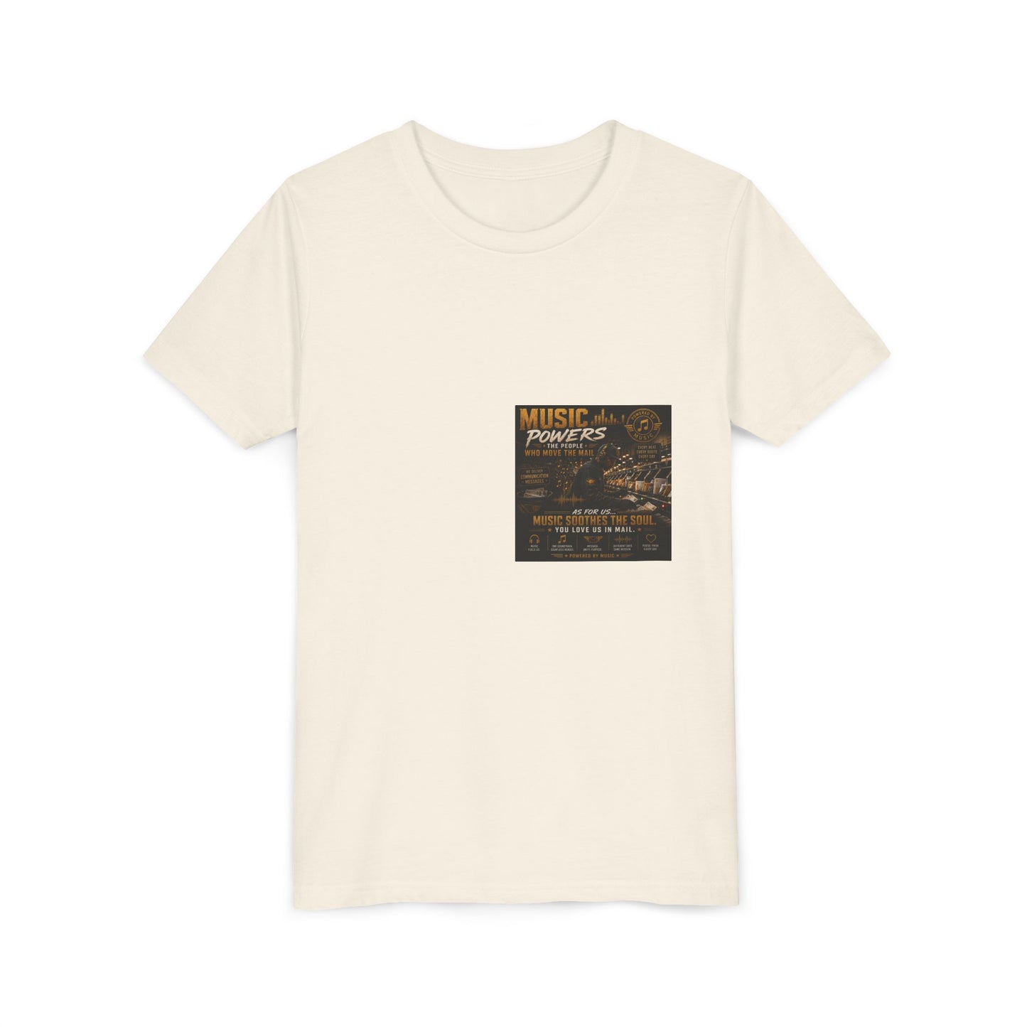 Postal Music — Music Powers the People — Youth T-Shirt