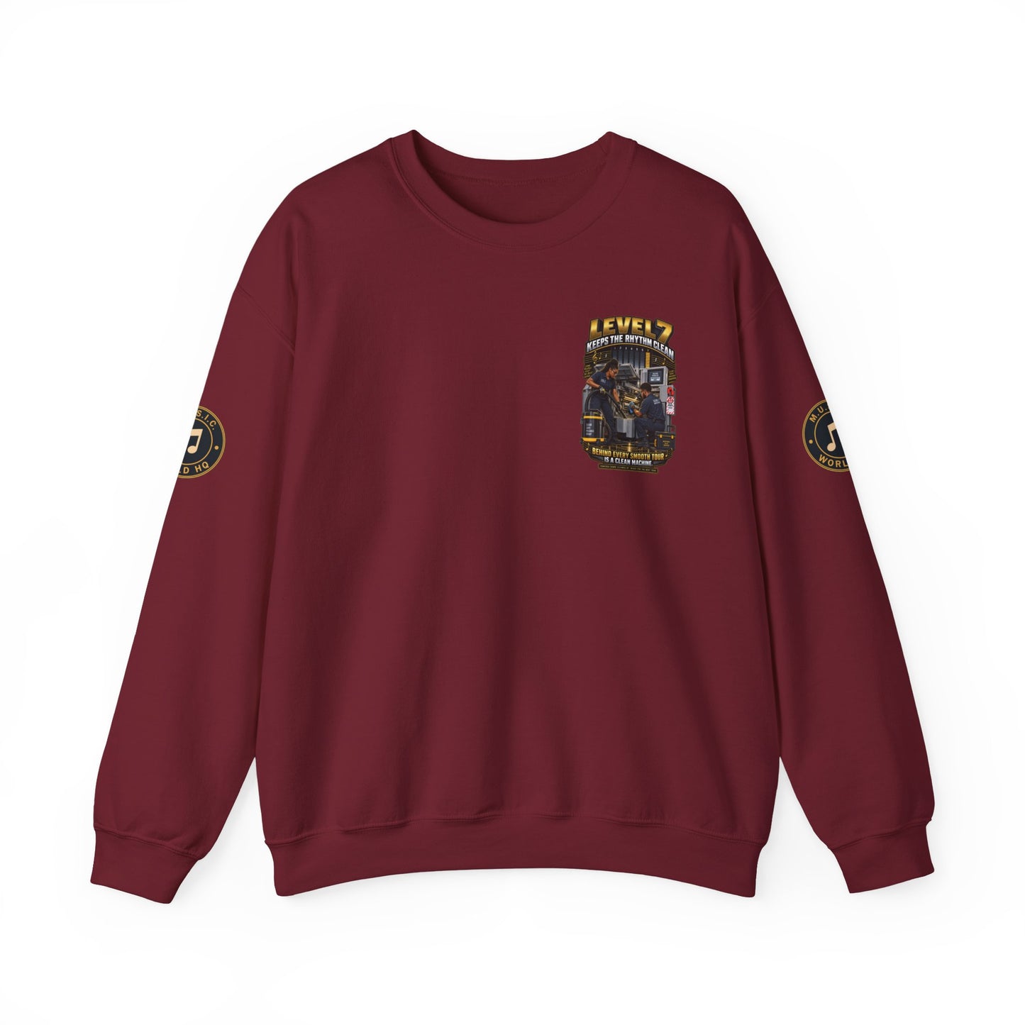 Postal Music - Level 7 Keeps the Rhythm Clean - Heavyweight Crewneck Sweatshirt