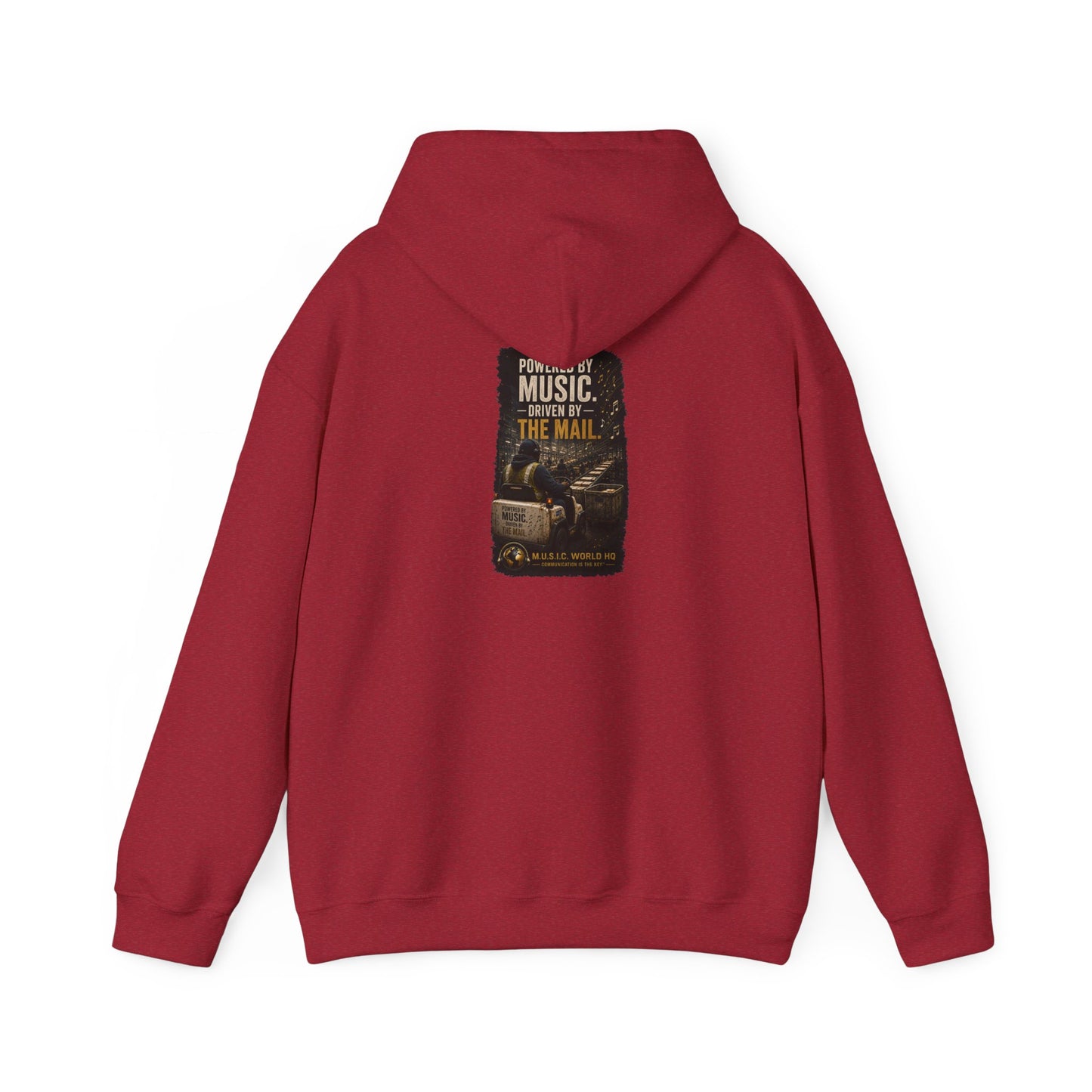 Postal Music - Powered by Music Hoodie - Antique Cherry Red