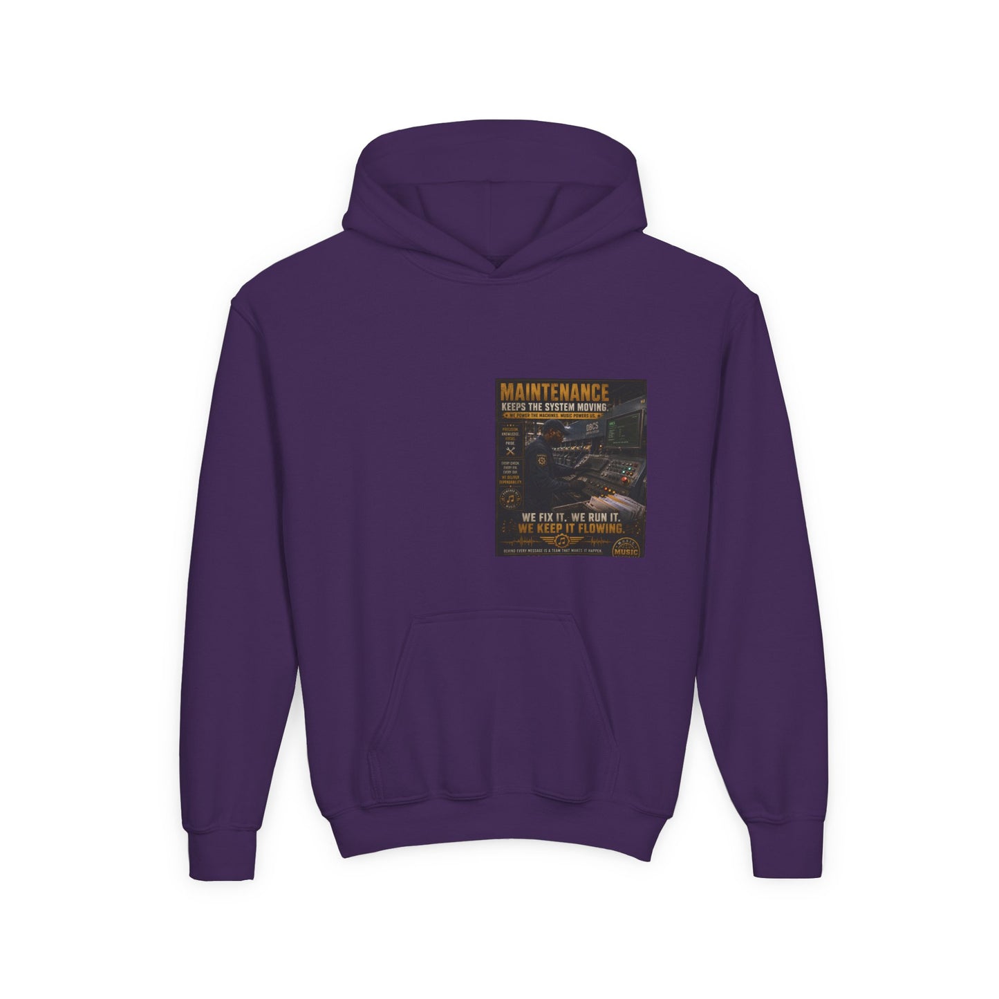Postal Music — Maintenance Keeps the System Moving — Youth Hoodie