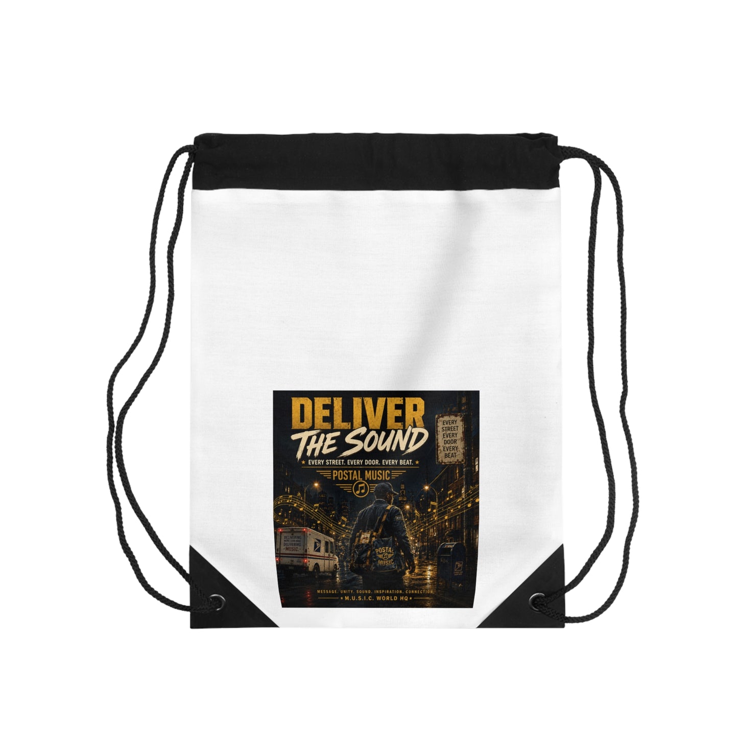 Postal Music — Deliver the Sound — Drawstring Backpack