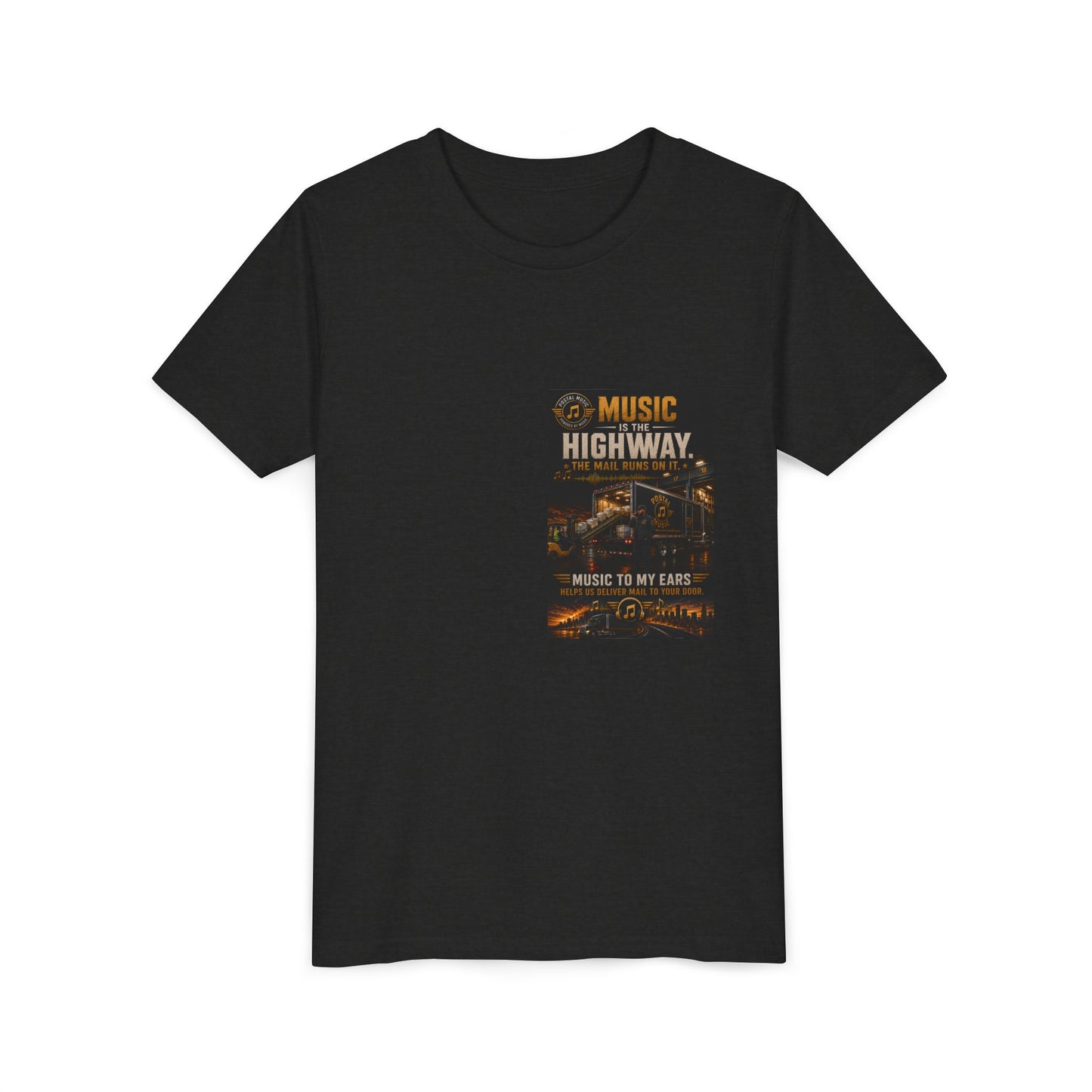 Postal Music — Music Is the Highway — Youth T-Shirt